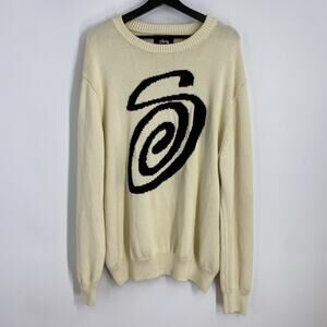 Stussy Crew Knit Sweater Men’s XL Heavyweight Casual Streetwear